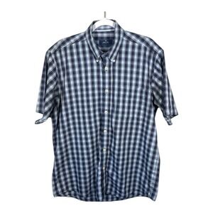 Arturo Calle Mens Blue Short Sleeve Button Down‎ Size L